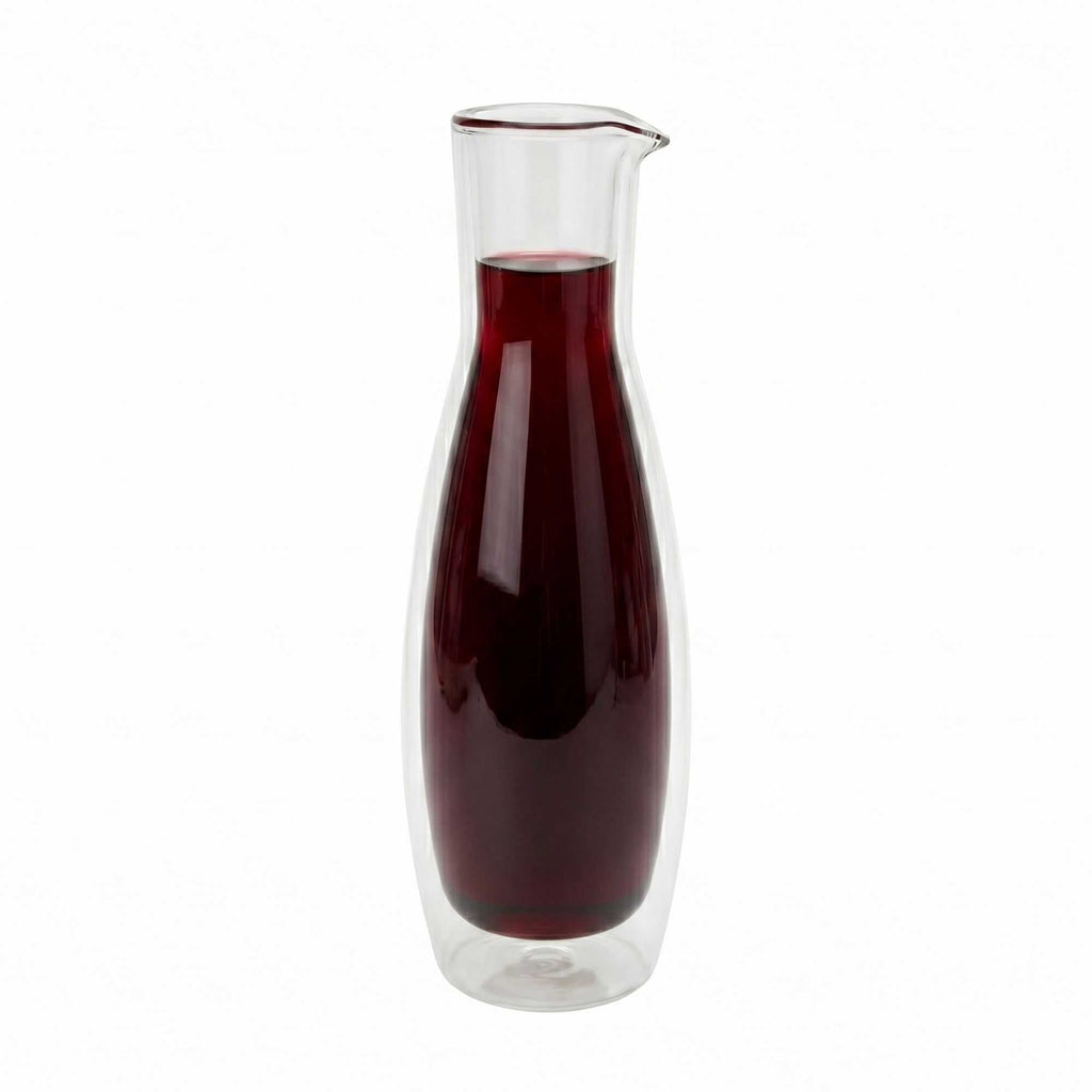 Forma Professional 30 oz Round Glass Wine and Water Carafe - Double Wall - 4" x 4" x 11 1/2" - 1 count box
