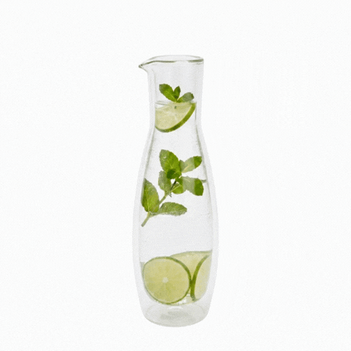 Forma Professional 30 oz Round Glass Wine and Water Carafe - Double Wall - 4" x 4" x 11 1/2" - 1 count box
