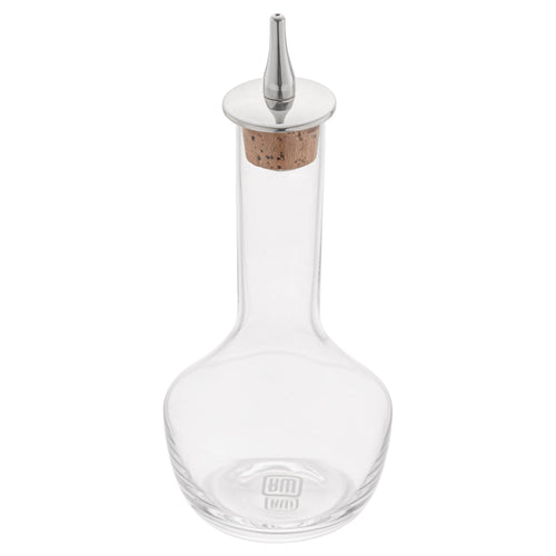 Bar Lux 4 oz Glass Modern Style Bitters Bottle - Silver Dasher - 5 3/4" x 2 3/4" x 2 3/4" - 1 count box