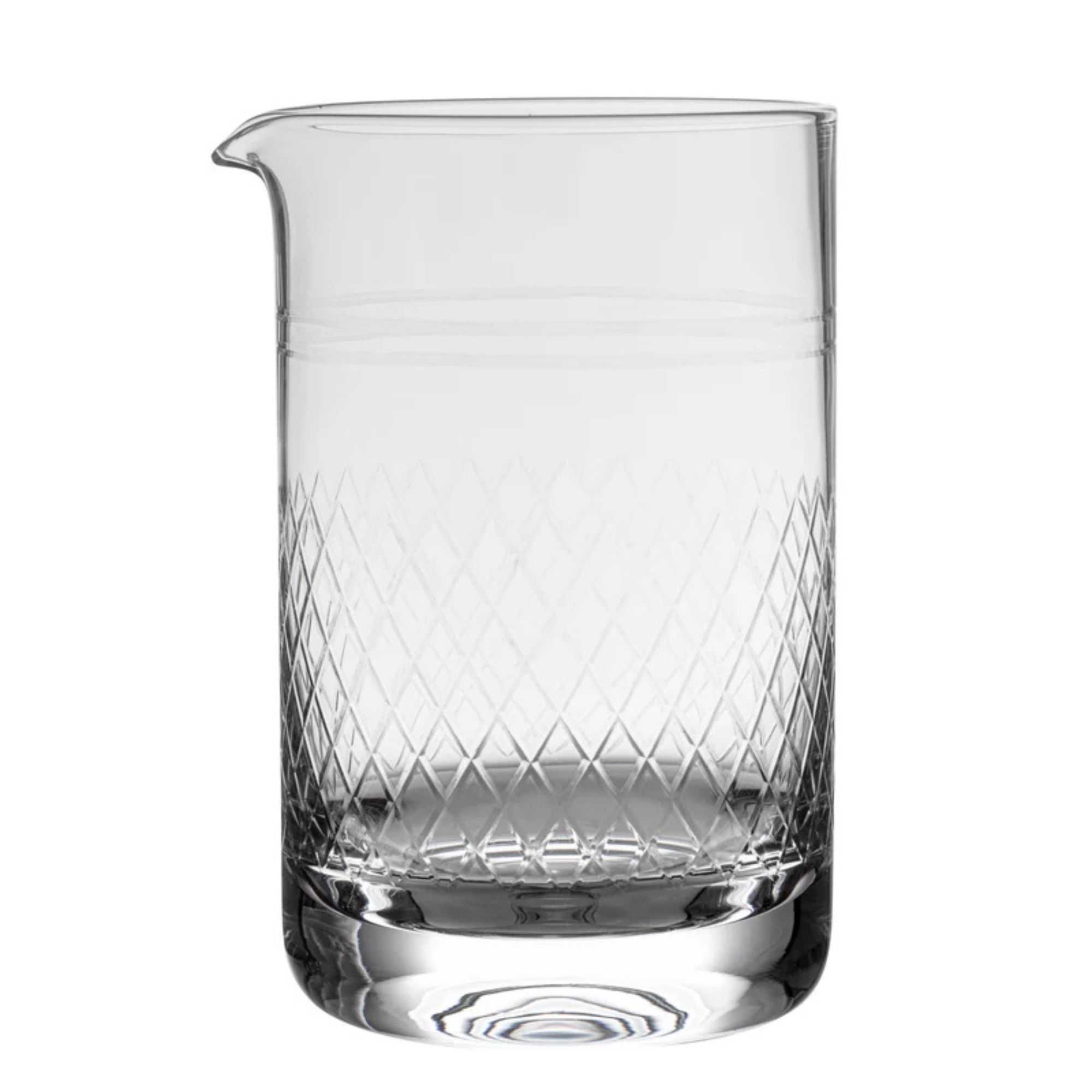 Bar Lux 30 oz Cocktail Mixing Glass - Diamond Cut Pattern, Hand-Blown, Crystal - 4 1/2" x 4" x 6 1/2" - 1 count box