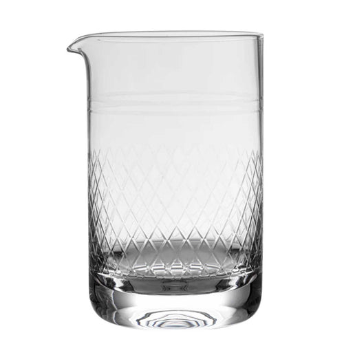 Bar Lux 30 oz Cocktail Mixing Glass - Diamond Cut Pattern, Hand-Blown, Crystal - 4 1/2" x 4" x 6 1/2" - 1 count box