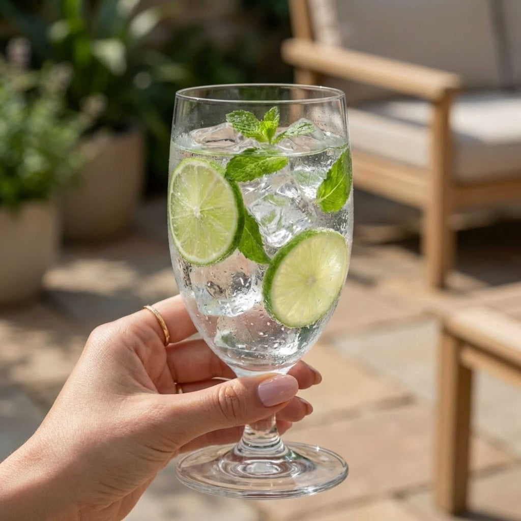 Voglia Nude 14 oz Water Goblet Glass - Crystal - 3" x 3" x 6 1/2" - 6 count box
