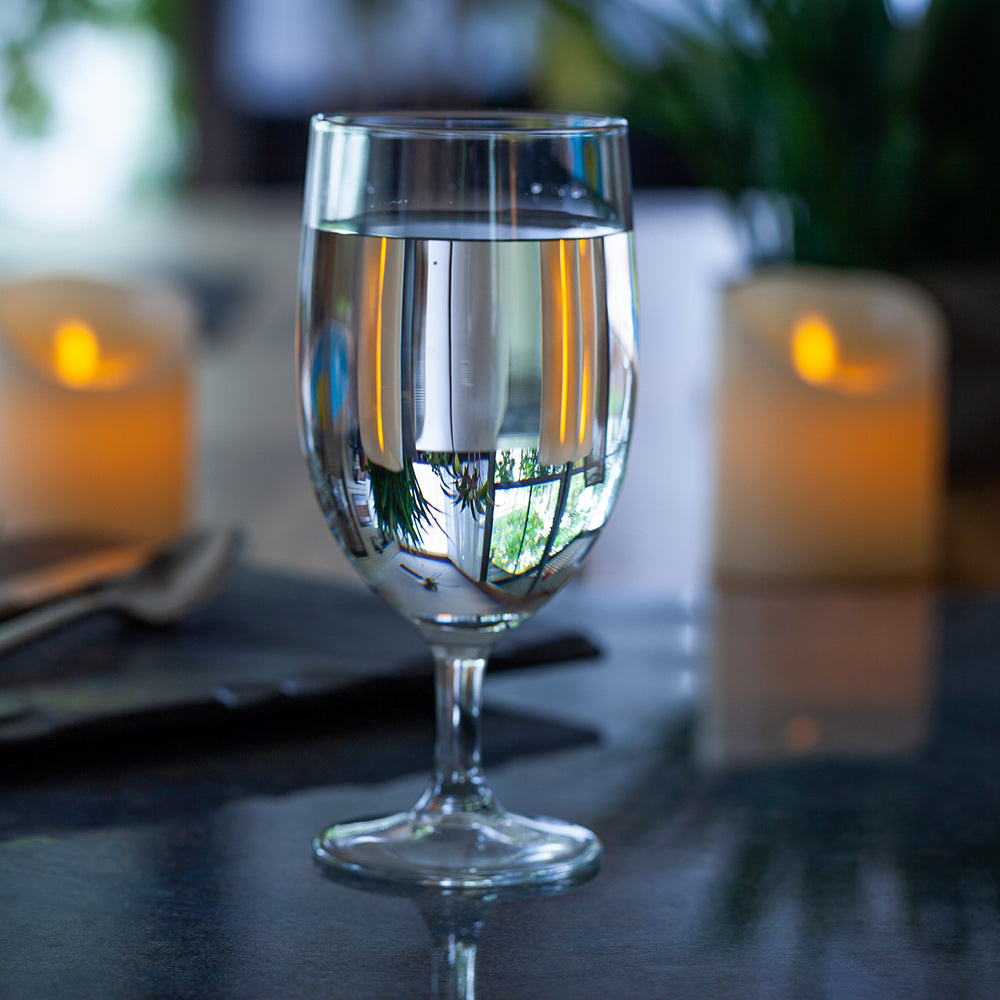 Cascata 14 oz Water Goblet Glass - 3" x 3" x 7" - 6 count box