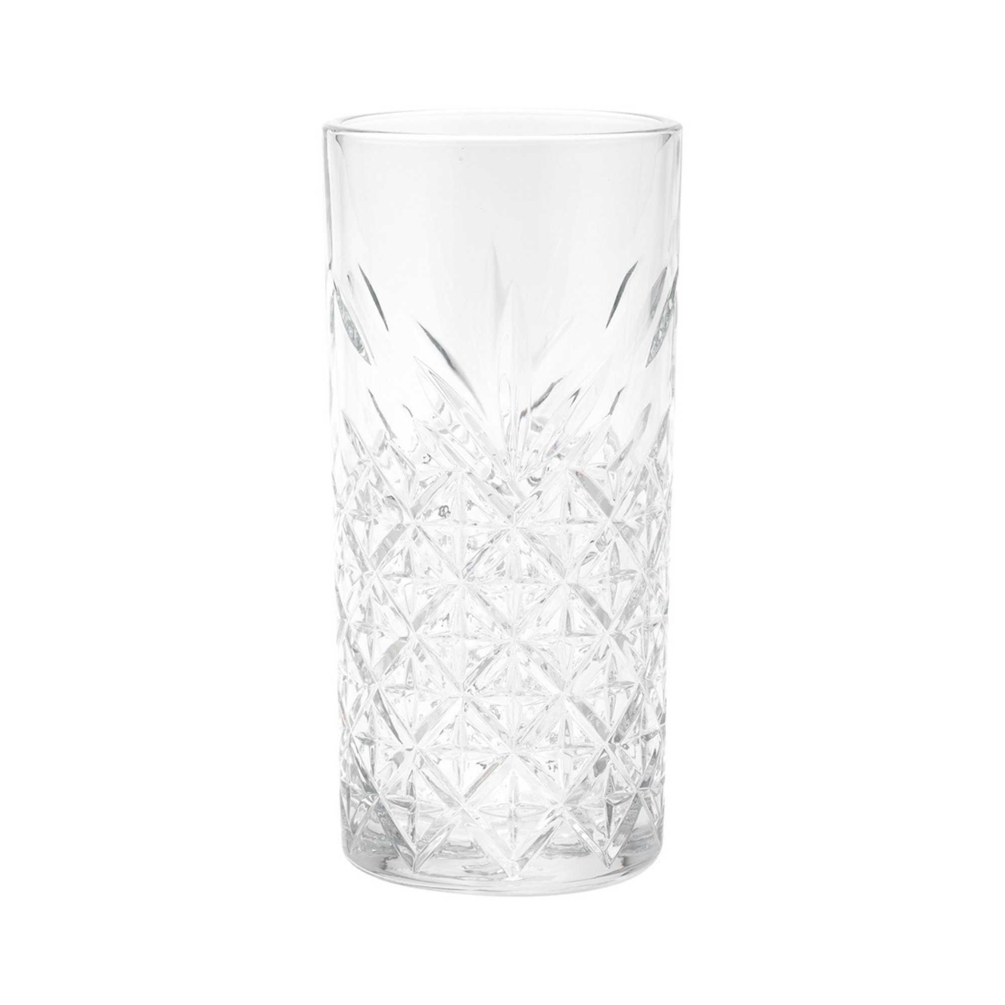 Timeless 10 oz Highball Glass - Etched - 2 1/2" x 2 1/2" x 5 1/2" - 6 count box