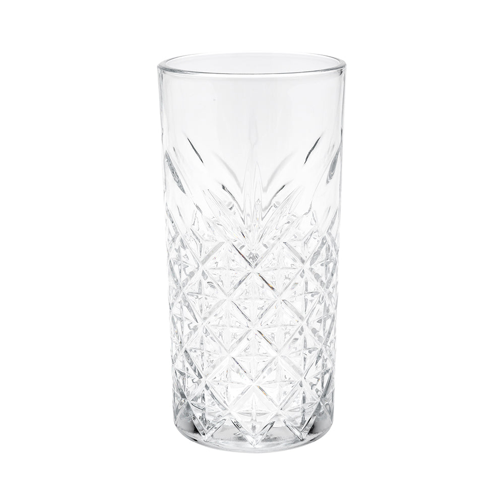 Timeless 15 oz Beverage Glass - Etched - 3" x 3" x 6 1/4" - 6 count box