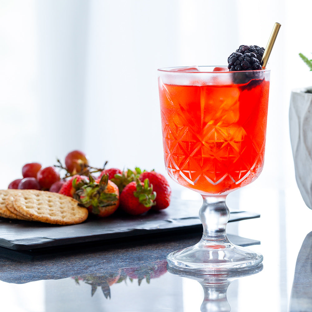 Timeless 11 oz Cocktail Glass - Stemmed, Etched - 3 1/2" x 3 1/2" x 6" - 12 count box