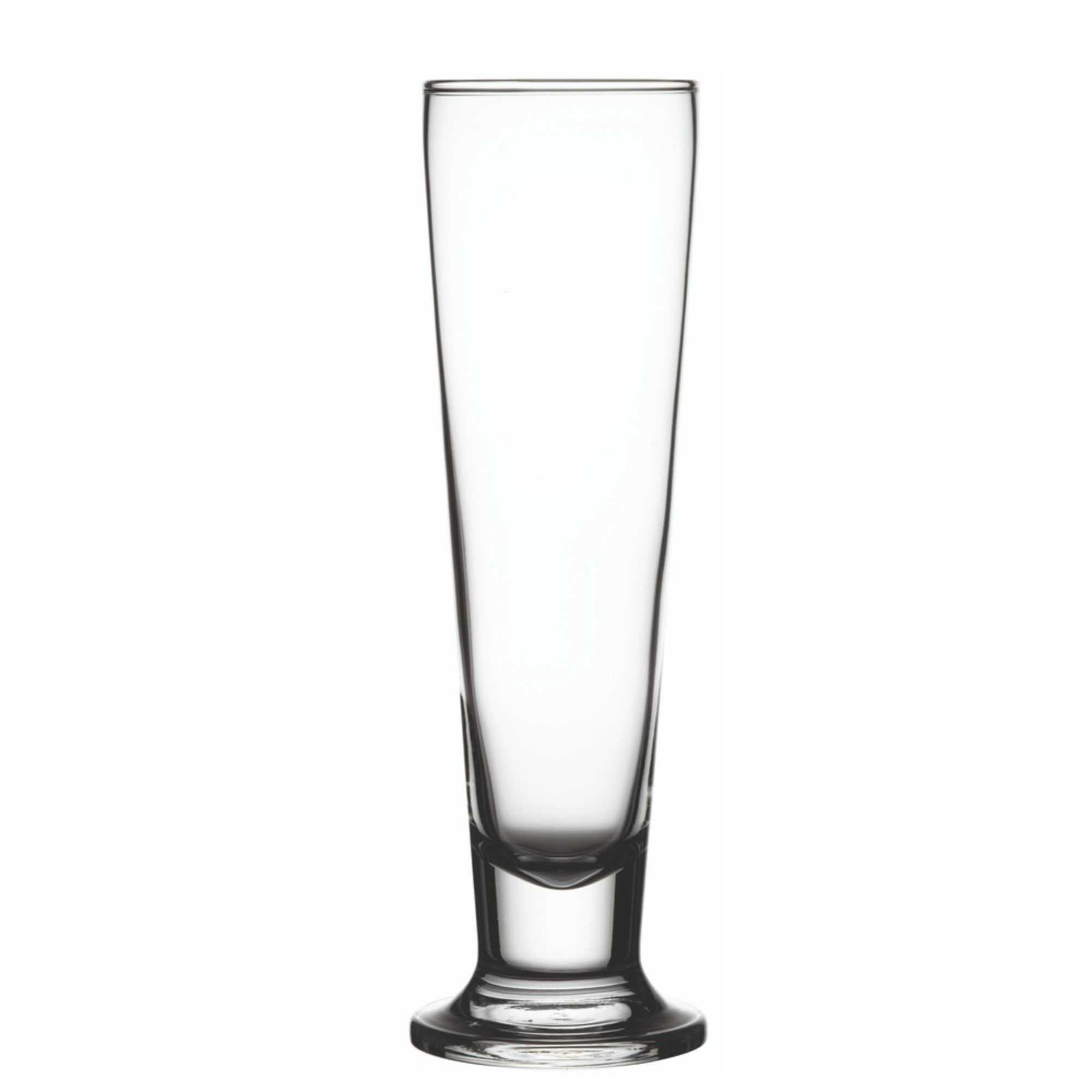Bev Tek 14 oz Pilsner Glass - Tall-Footed - 2 1/2" x 2 1/2" x 9 1/2" - 12 count box