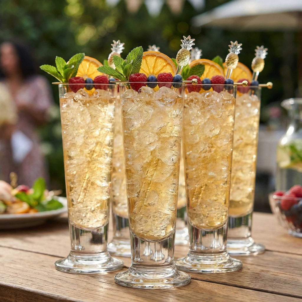 Bev Tek 14 oz Pilsner Glass - Tall-Footed - 2 1/2" x 2 1/2" x 9 1/2" - 6 count box