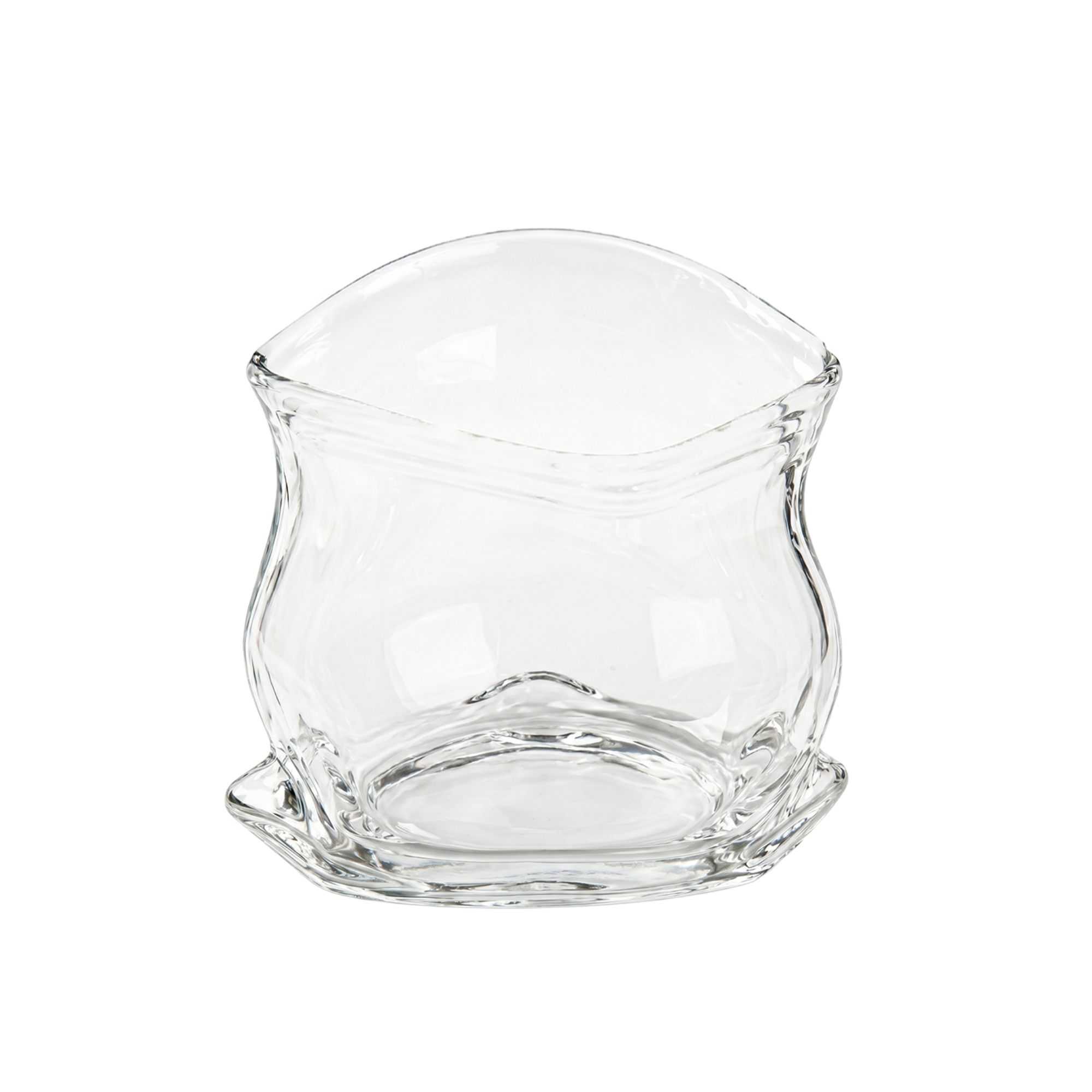 Vetri 8 oz Round Clear Glass Unzipped Bag Bowl - 3 1/4" x 2 3/4" x 3 1/4" - 1 count box