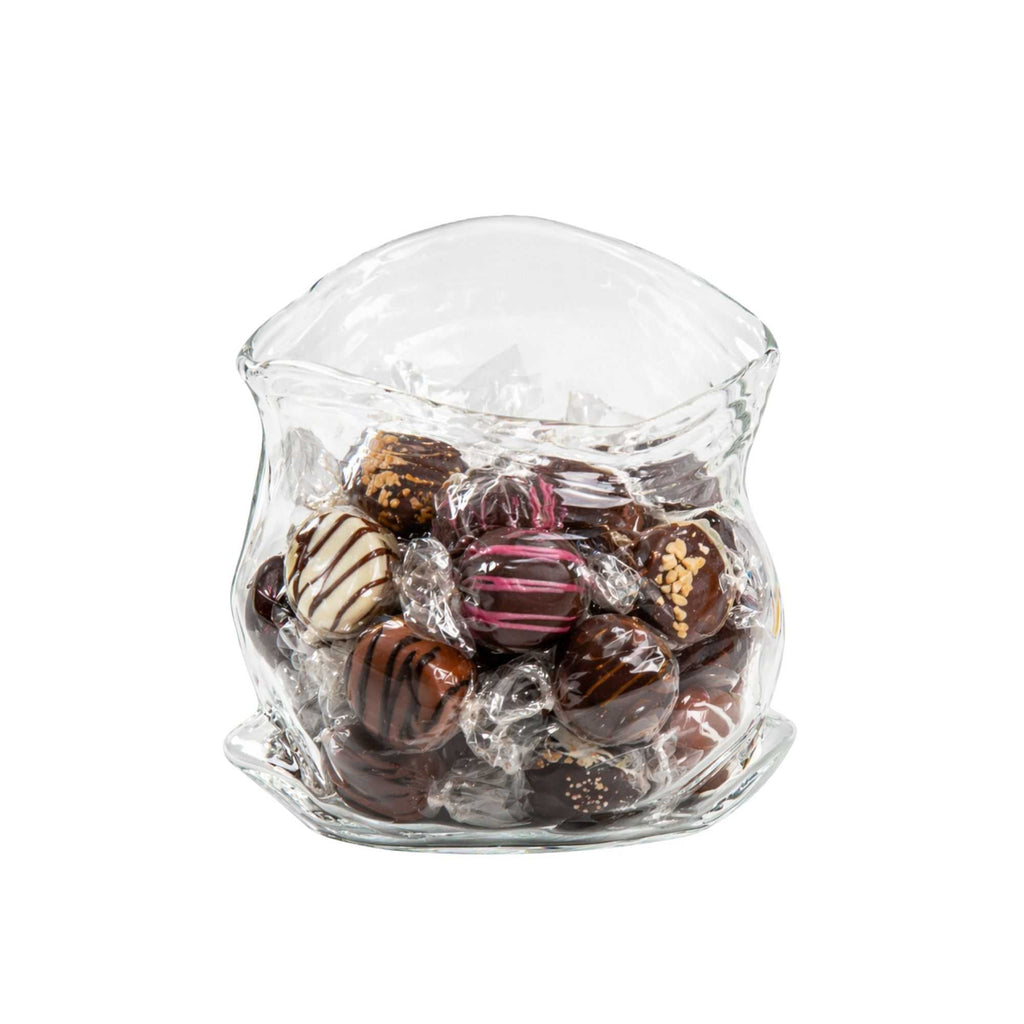 Vetri 8 oz Round Clear Glass Unzipped Bag Bowl - 3 1/4" x 2 3/4" x 3 1/4" - 1 count box