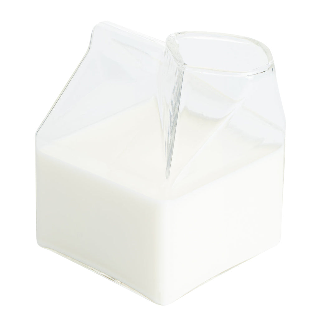 Vetri 12 oz Clear Glass Milk Carton - 3 1/4" x 2 3/4" x 4" - 1 count box
