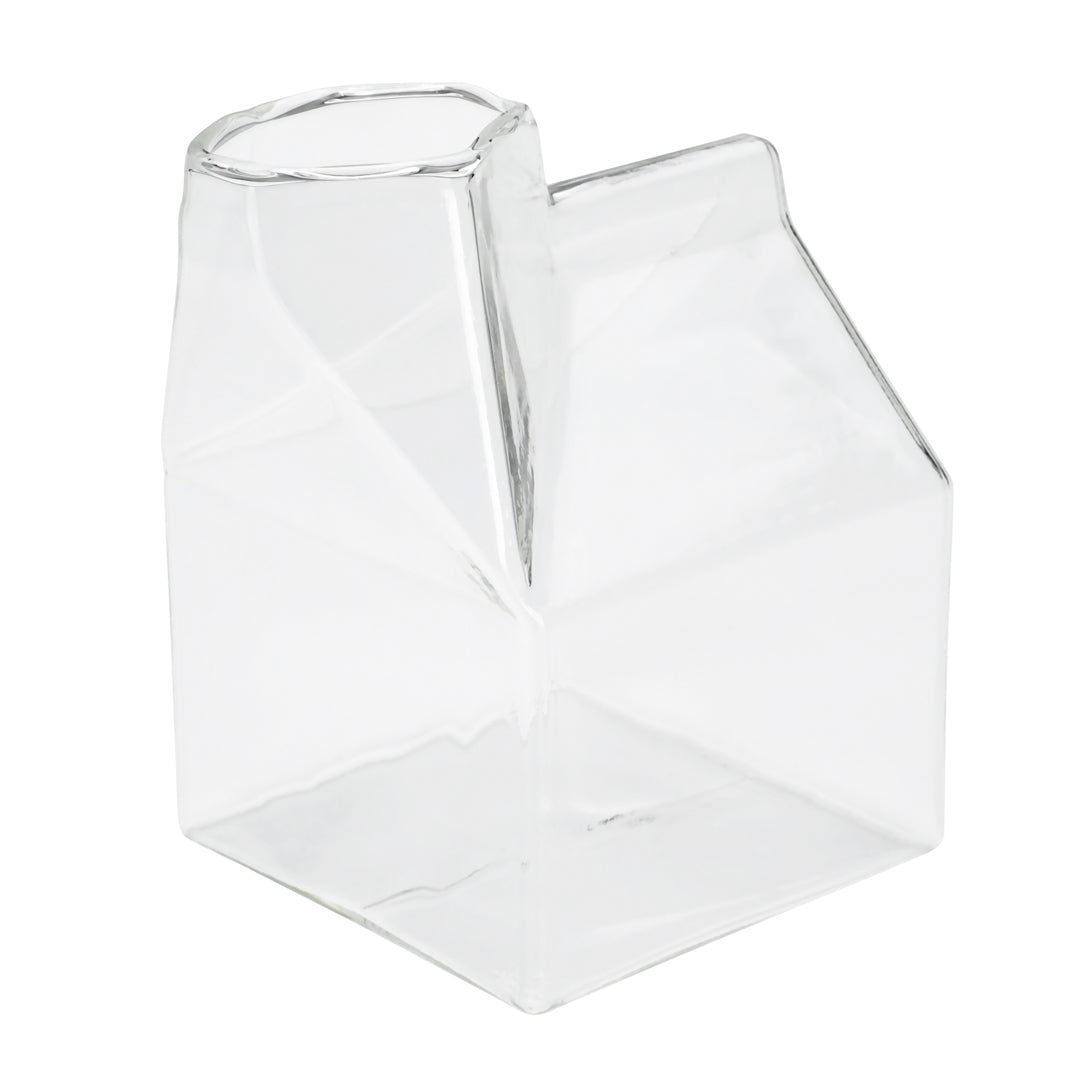 Vetri 12 oz Clear Glass Milk Carton - 3 1/4" x 2 3/4" x 4" - 1 count box