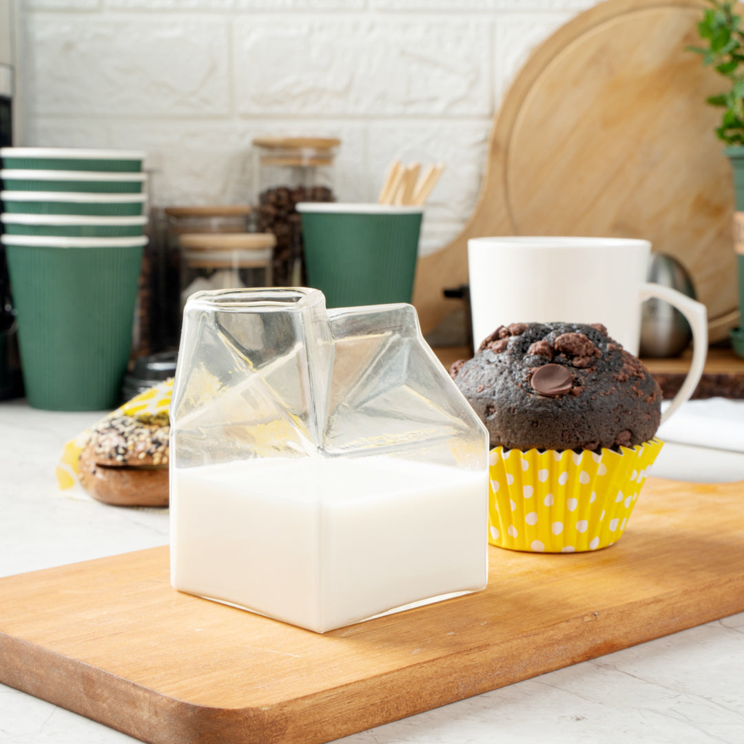 Vetri 12 oz Clear Glass Milk Carton - 3 1/4" x 2 3/4" x 4" - 1 count box
