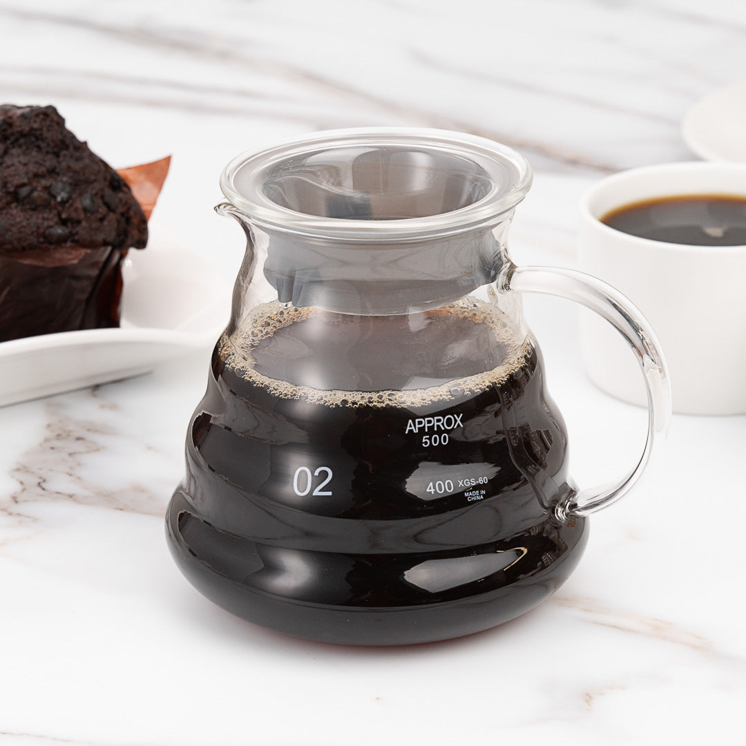 Restpresso 22 oz Round Clear Glass Range Coffee Server / Carafe - 3 1/4" x 3 1/4" x 4" - 1 count box
