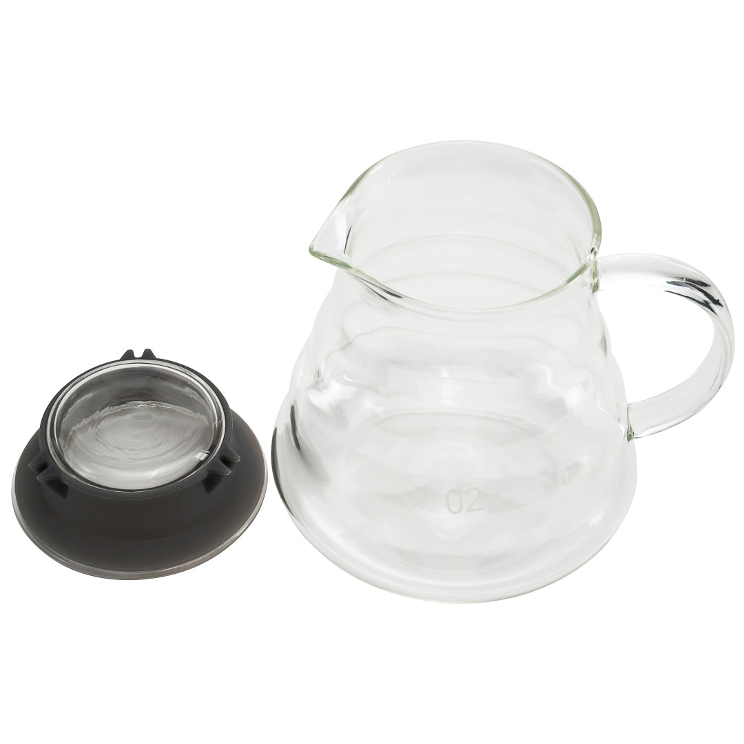Restpresso 22 oz Round Clear Glass Range Coffee Server / Carafe - 3 1/4" x 3 1/4" x 4" - 1 count box