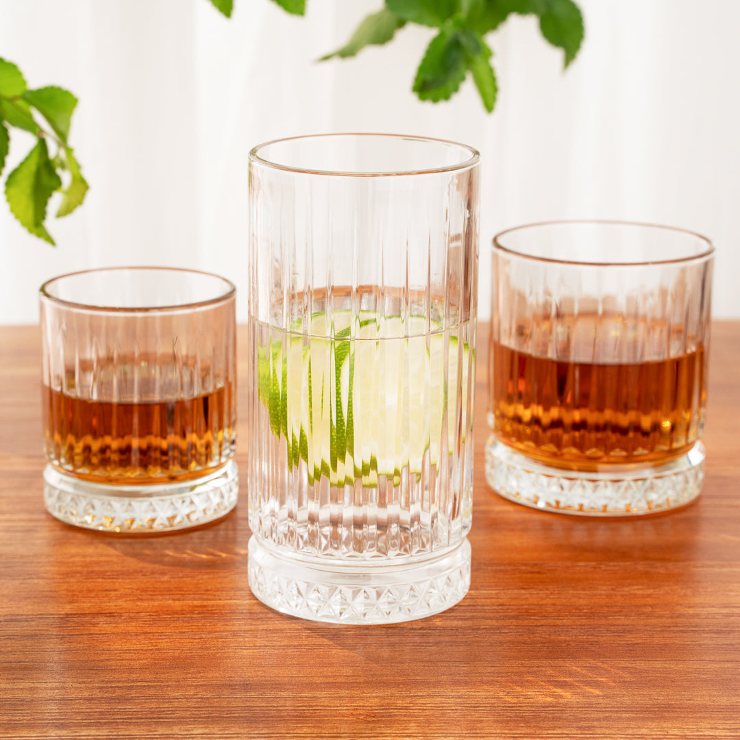 Elysia 15 oz Drinking Glass - 3" x 3" x 6" - 6 count box