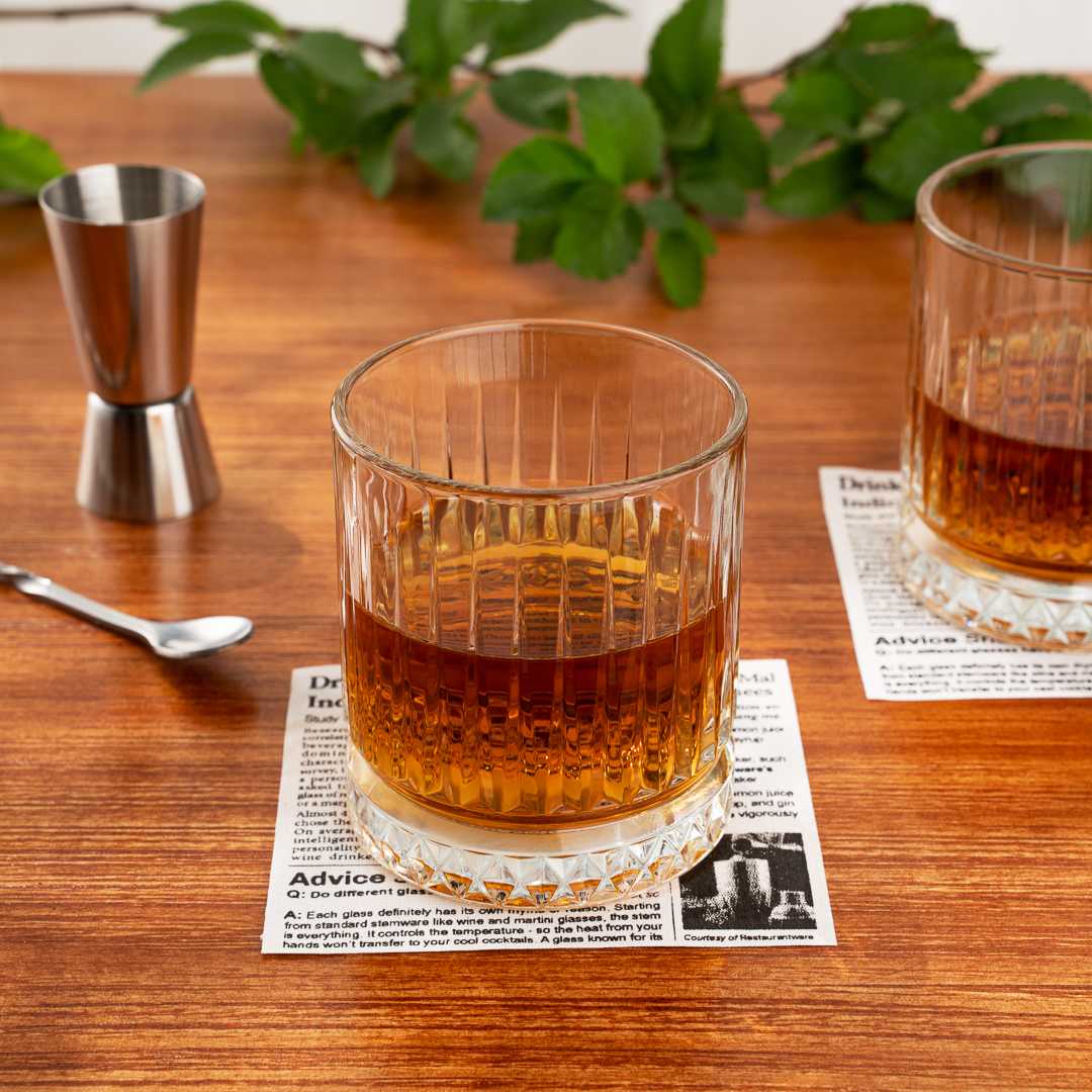 Elysia 12 oz Whiskey Glass - 3 1/4" x 3 1/4" x 3 3/4" - 6 count box