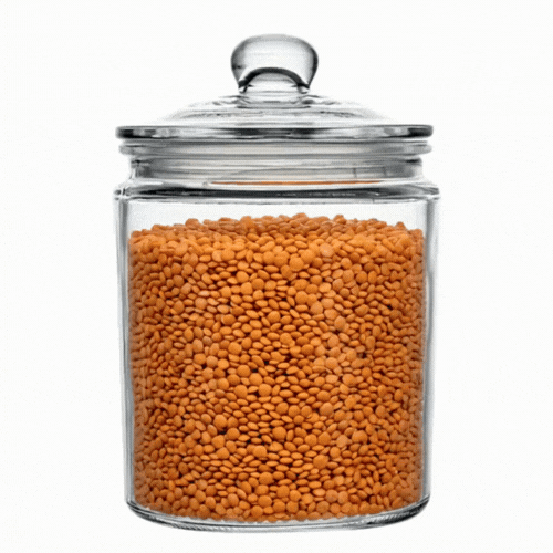 Vetri 0.5 gal Glass Storage Jar - with Glass Lid - 6" x 6" x 8 1/4" - 1 count box