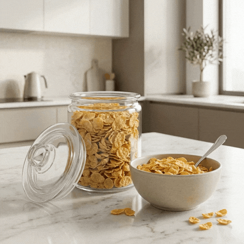 Vetri 0.5 gal Glass Storage Jar - with Glass Lid - 6" x 6" x 8 1/4" - 1 count box
