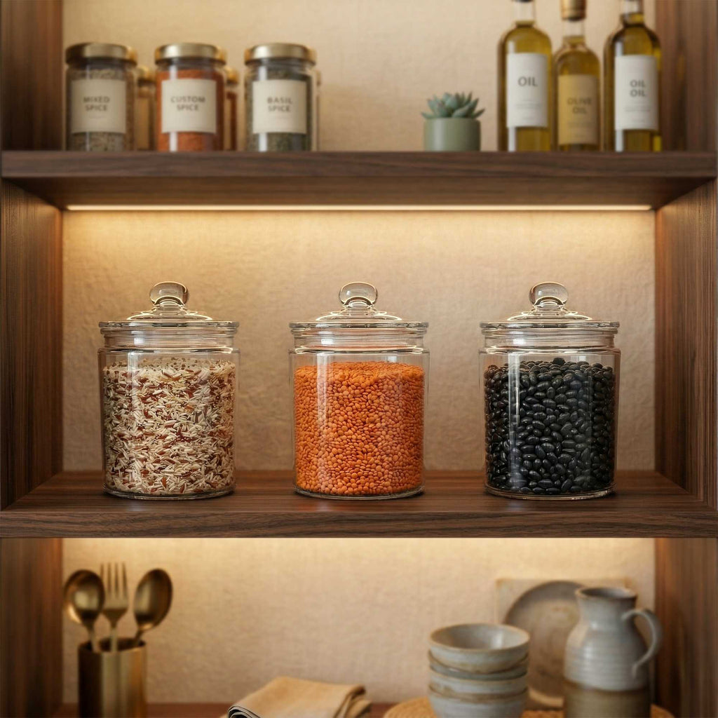 Vetri 0.5 gal Glass Storage Jar - with Glass Lid - 6" x 6" x 8 1/4" - 1 count box