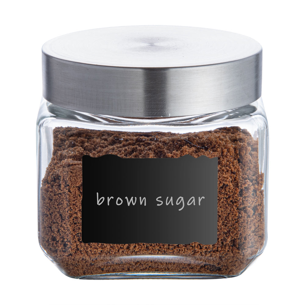 Vetri Glass 3-Piece Storage Jar Set - with Lid, Chalkboard Label - 1 count box