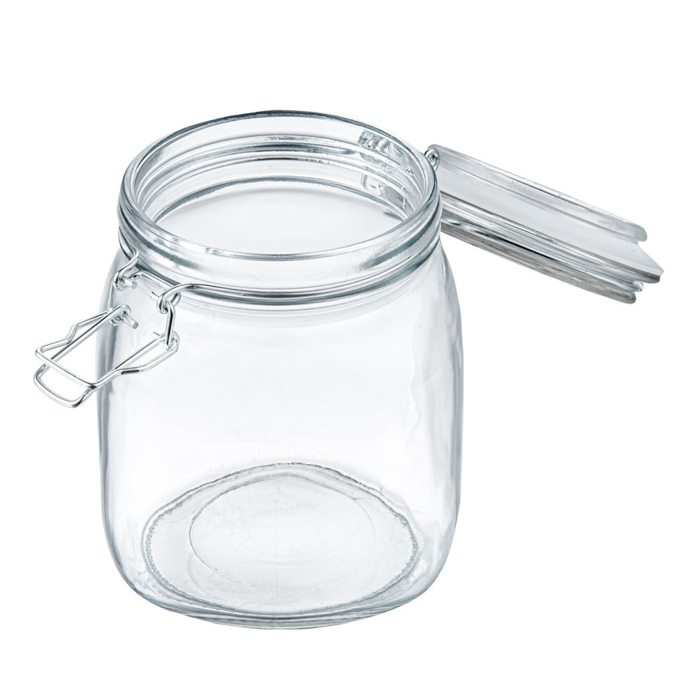 Vetri Glass 3-Piece Storage Jar Set - with Wood Holder - 1 count box