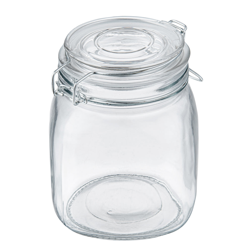 Vetri Glass 3-Piece Storage Jar Set - with Wood Holder - 1 count box
