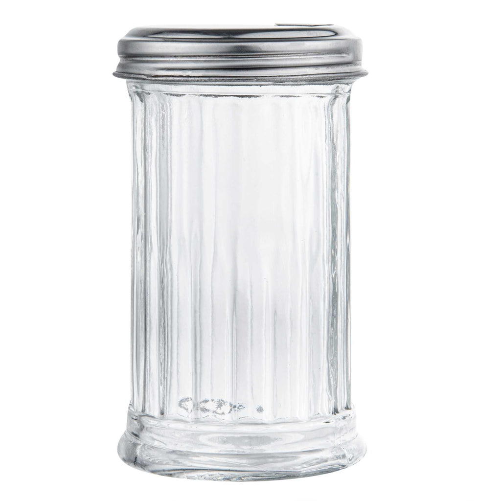 Chef 101 11 oz Glass Sauce / Sugar Pourer - with Flip Lid - 3" x 3" x 7" - 1 count box