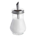 Chef 101 6 oz Glass Sauce / Sugar Pourer - with Spout Lid - 2 3/4" x 2 3/4" x 5 1/4" - 1 count box