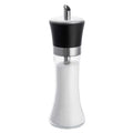 Vetri 6 oz Glass Sugar Dispenser - with Pouring Spout, Black Lid - 1 3/4" x 1 3/4" x 5 3/4" - 1 count box