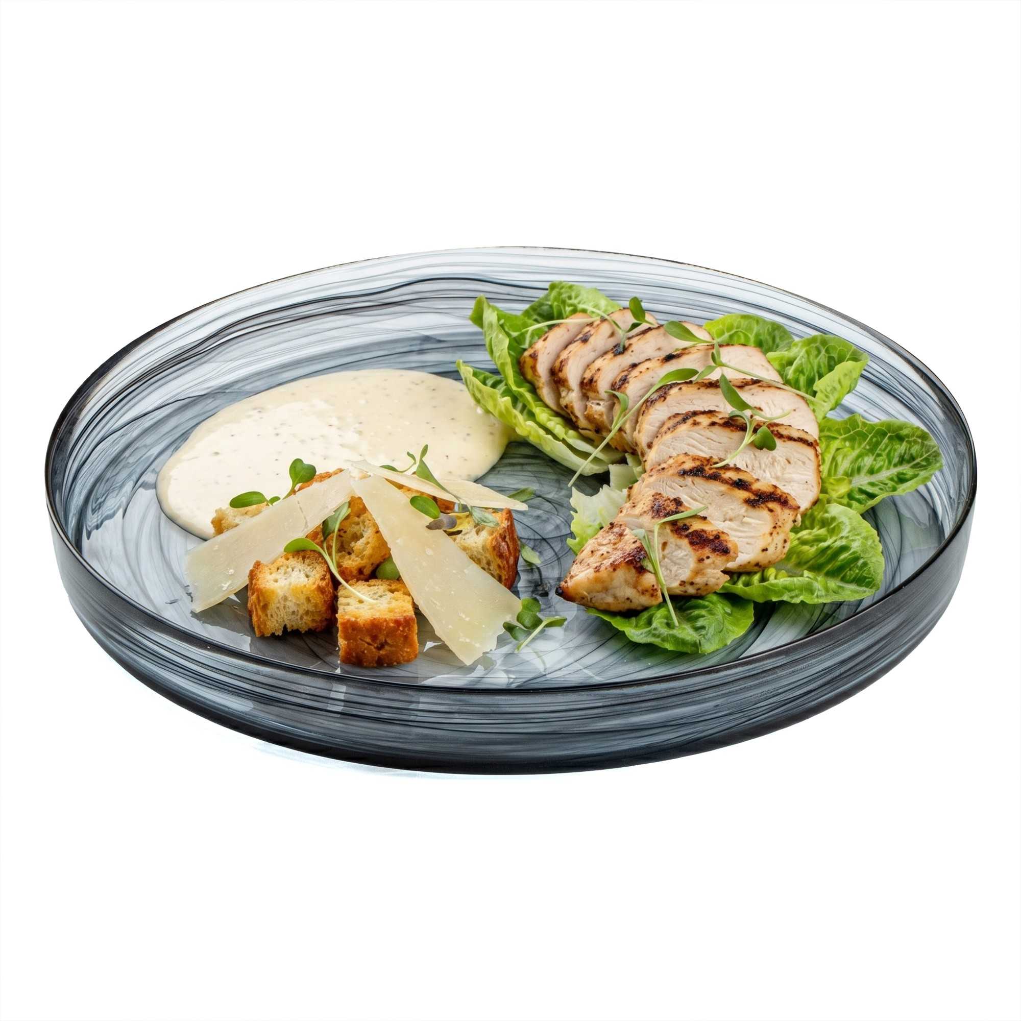 Vetri Round Black Glass Alabaster Plate - 11" x 11" x 1 1/4" - 1 count box