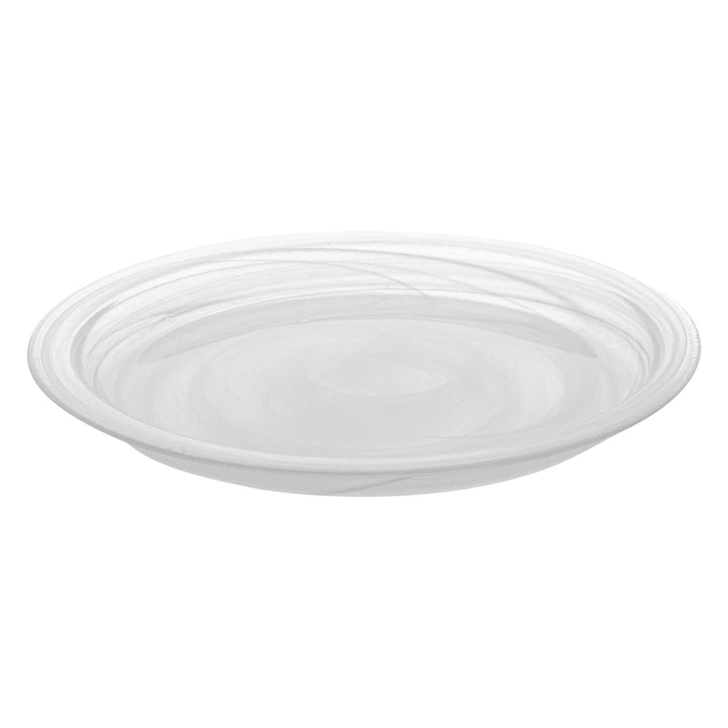 Vetri Round White Glass Solar Plate - 8 1/4" x 8 1/4" x 3/4" - 6 count box