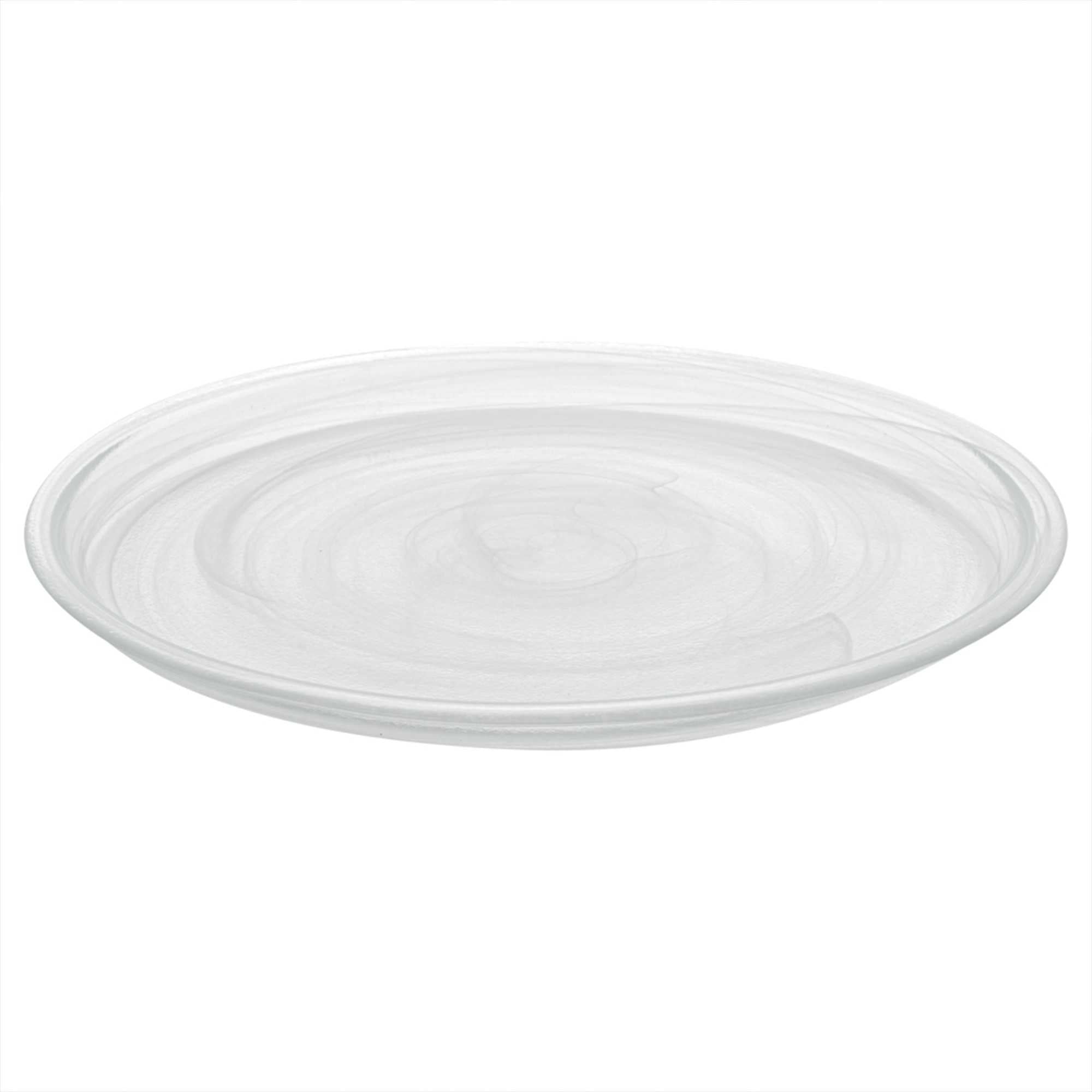 Vetri Round White Glass Solar Plate - 11" x 11" x 3/4" - 1 count box