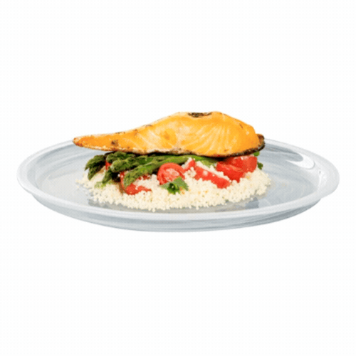 Vetri Round White Glass Solar Plate - 11" x 11" x 3/4" - 6 count box