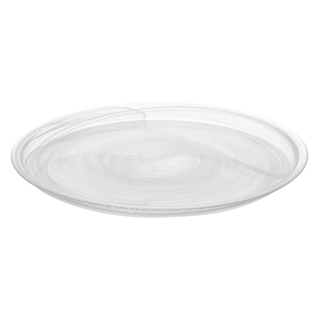 Vetri Round White Glass Solar Plate - 13" x 13" x 3/4" - 1 count box