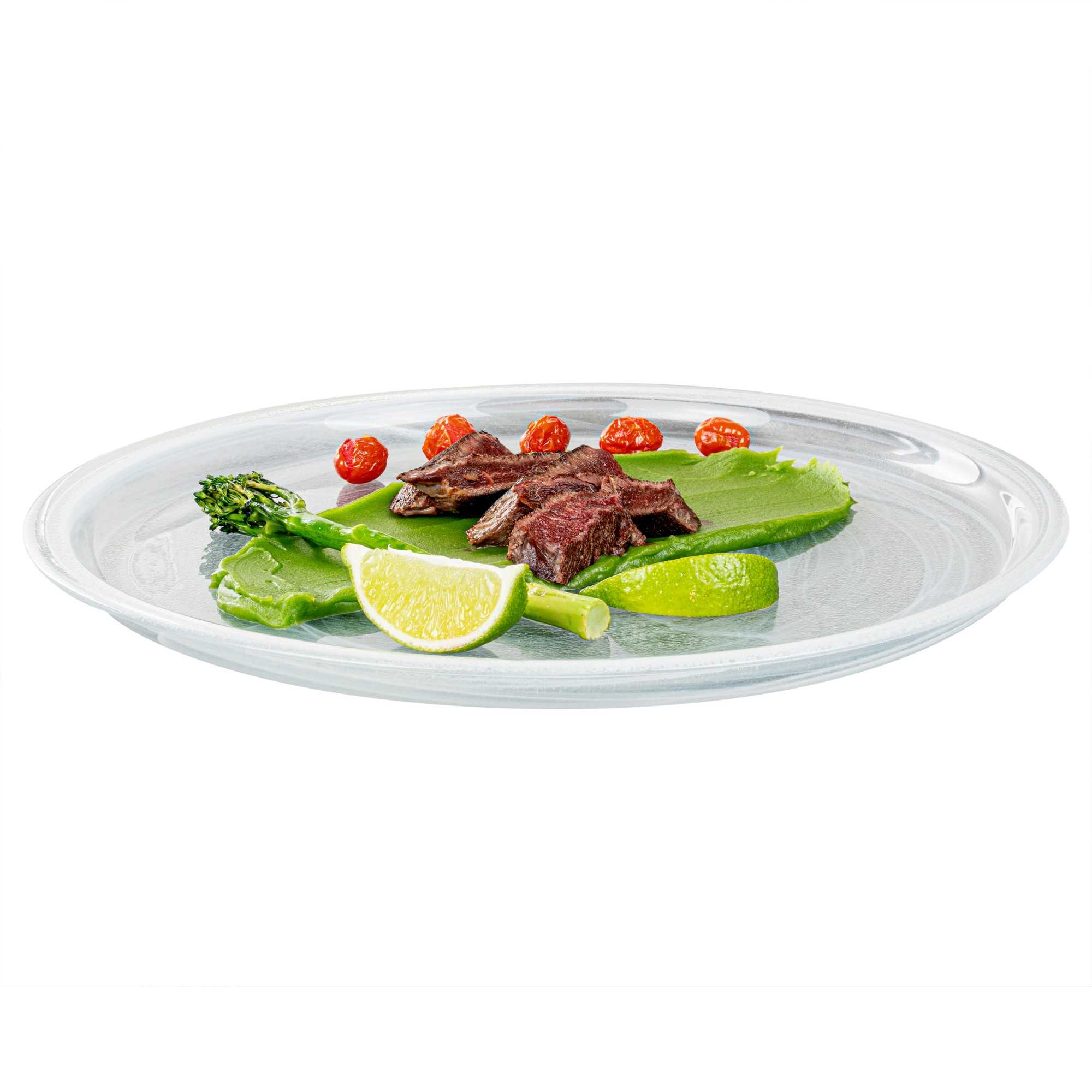 Vetri Round White Glass Solar Plate - 13" x 13" x 3/4" - 1 count box