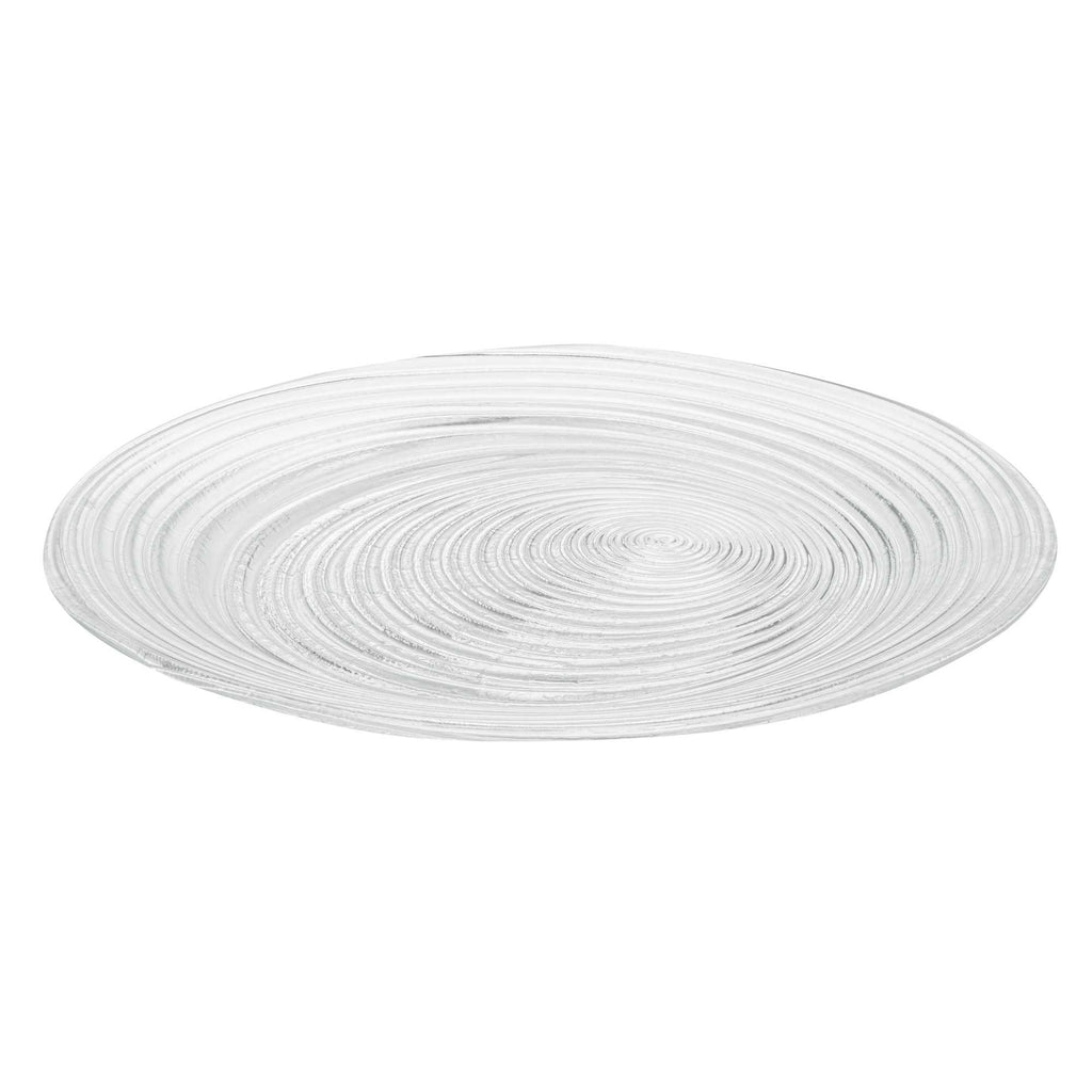 Vetri Round Clear Glass Swirl Plate - 11 3/4" x 11 3/4" x 1 1/4" - 1 count box