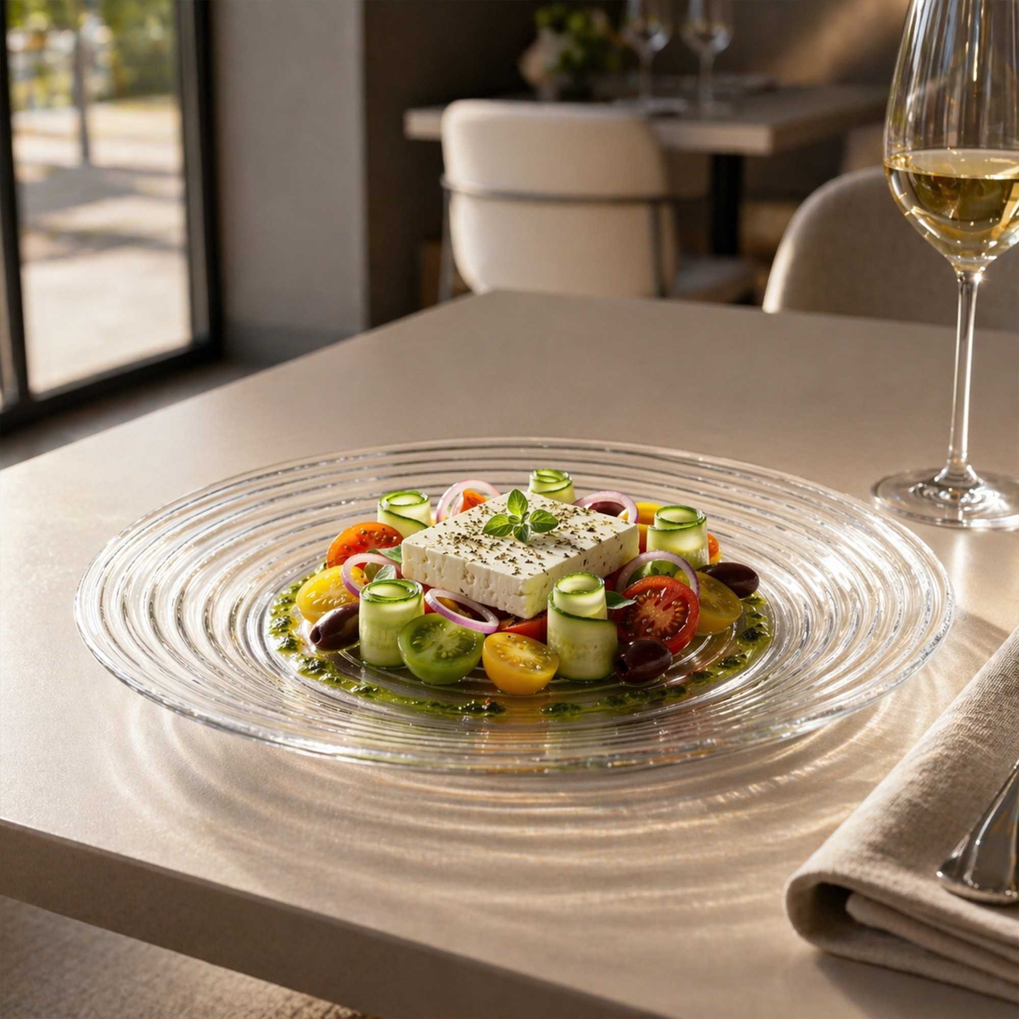 Vetri Round Clear Glass Swirl Plate - 11 3/4" x 11 3/4" x 1 1/4" - 6 count box