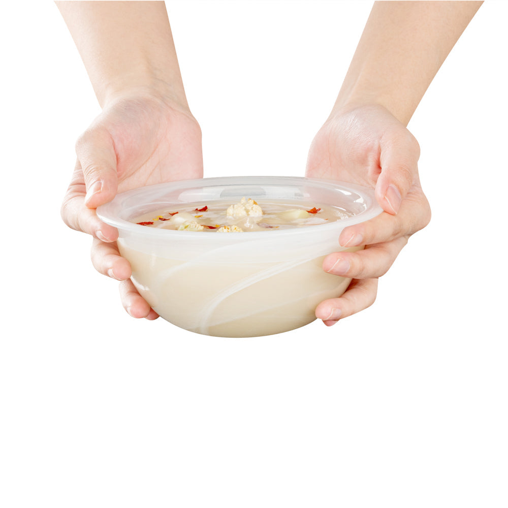 Vetri 16 oz Round White Glass Solar Bowl - 6" x 6" x 2 1/2" - 6 count box