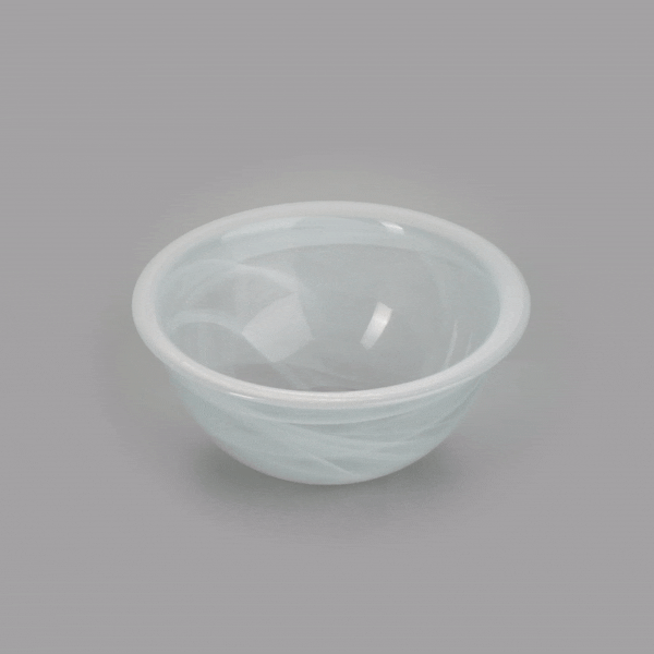 Vetri 16 oz Round White Glass Solar Bowl - 6" x 6" x 2 1/2" - 6 count box