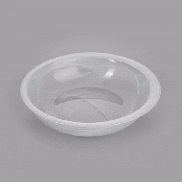 Vetri 24 oz Round White Glass Solar Bowl - 7 3/4" x 7 3/4" x 1 3/4" - 6 count box