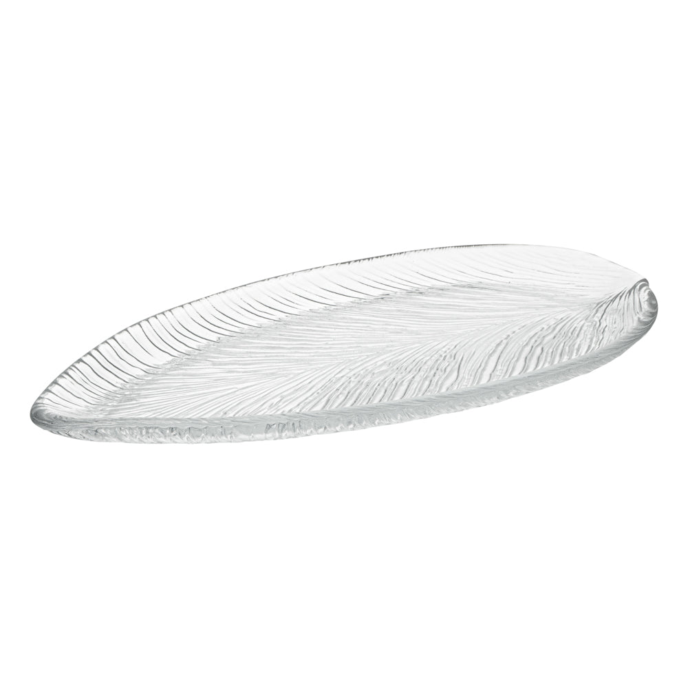Vetri Clear Glass Leaf Serving Plate - 11 3/4" x 5 1/2" x 3/4" - 1 count box
