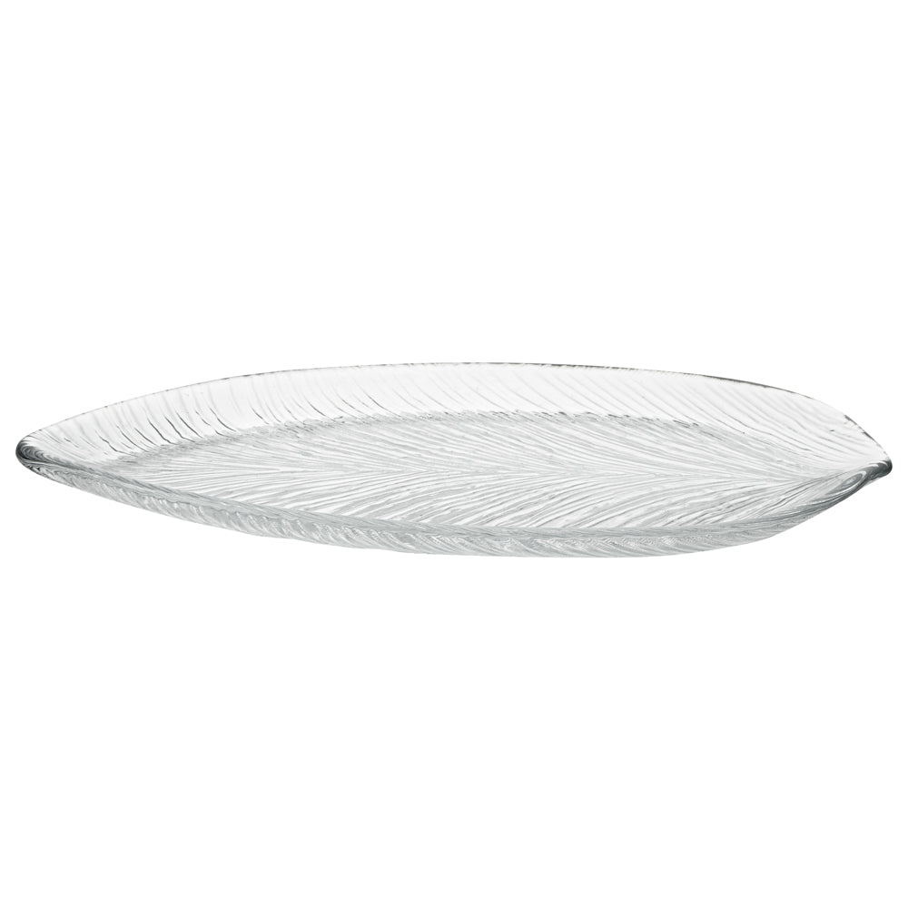 Vetri Clear Glass Leaf Serving Plate - 11 3/4" x 5 1/2" x 3/4" - 1 count box