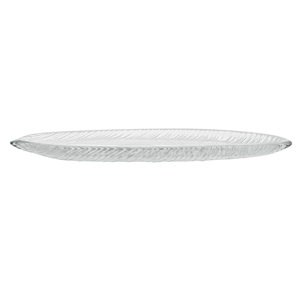 Vetri Clear Glass Leaf Serving Plate - 11 3/4" x 5 1/2" x 3/4" - 1 count box