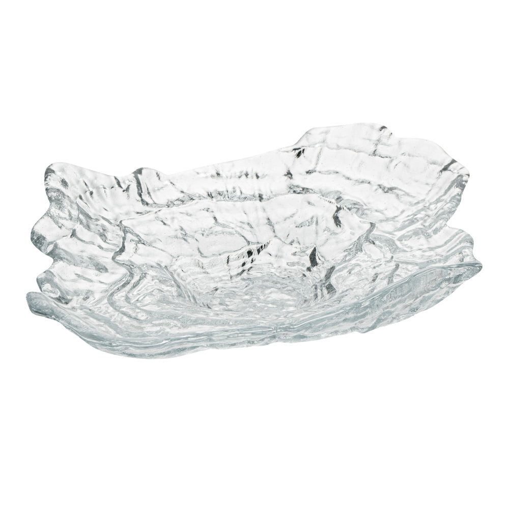 Vetri Abstract Clear Glass Seashell Serving Plate - 8 3/4" x 6 3/4" x 1 3/4" - 1 count box