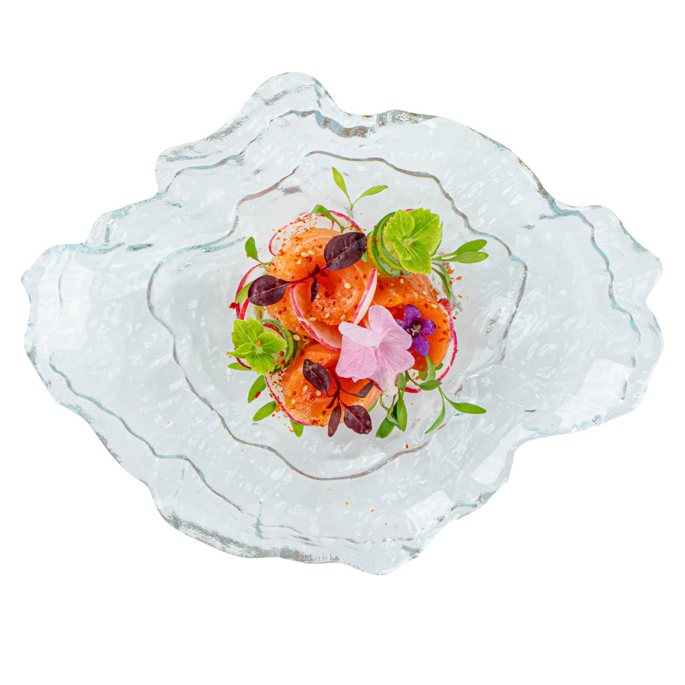 Vetri Abstract Clear Glass Seashell Serving Plate - 8 3/4" x 6 3/4" x 1 3/4" - 1 count box