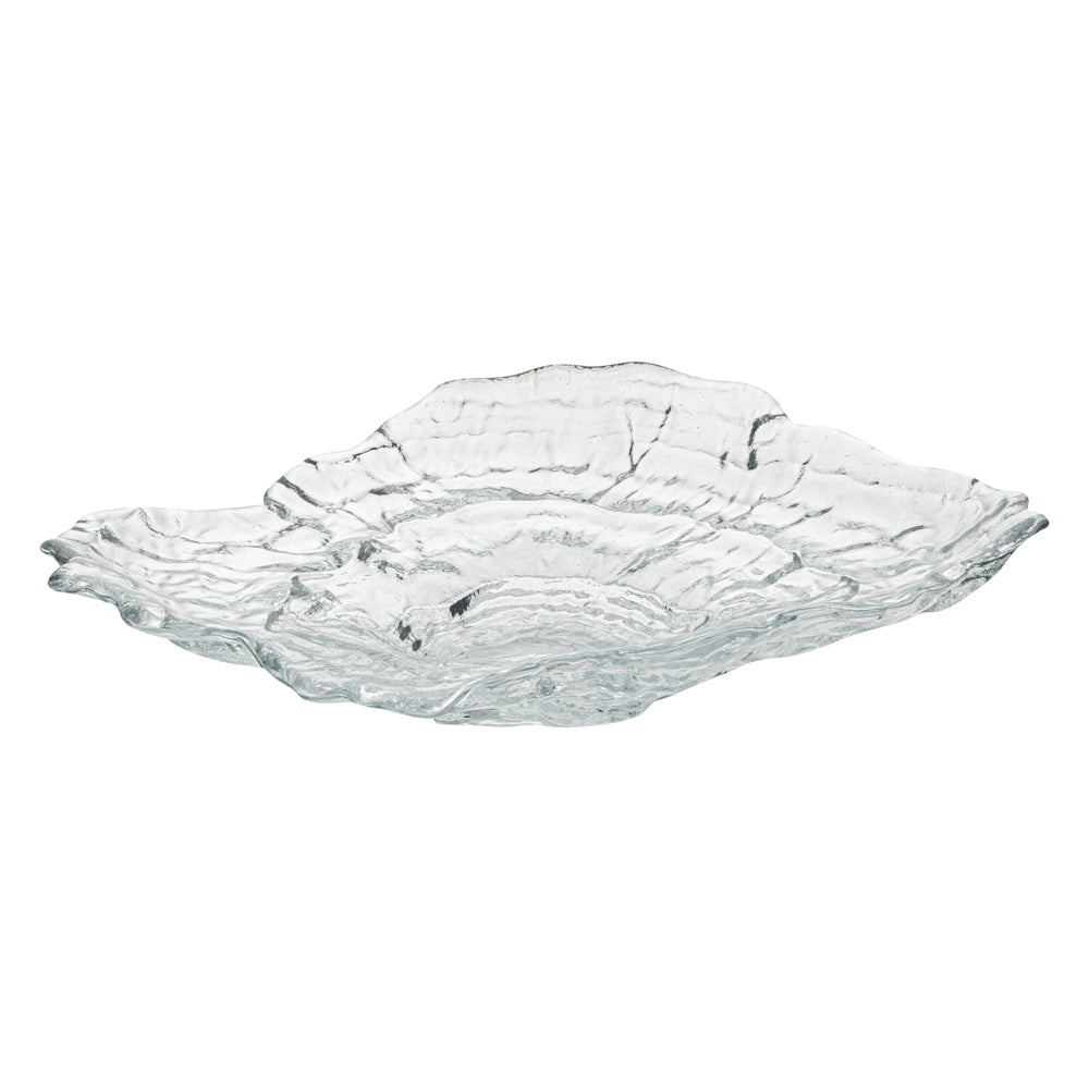 Vetri Abstract Clear Glass Seashell Serving Plate - 8 3/4" x 6 3/4" x 1 3/4" - 1 count box