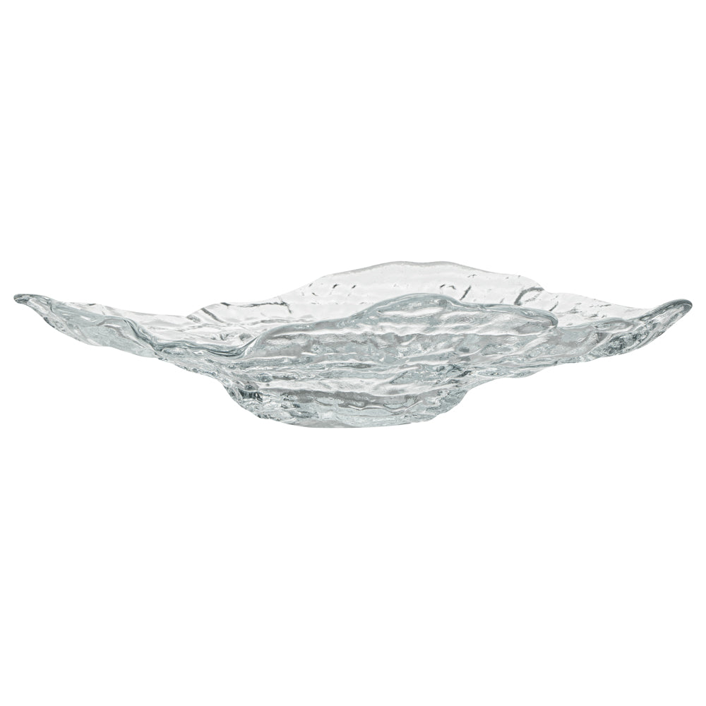 Vetri Abstract Clear Glass Seashell Serving Plate - 8 3/4" x 6 3/4" x 1 3/4" - 1 count box