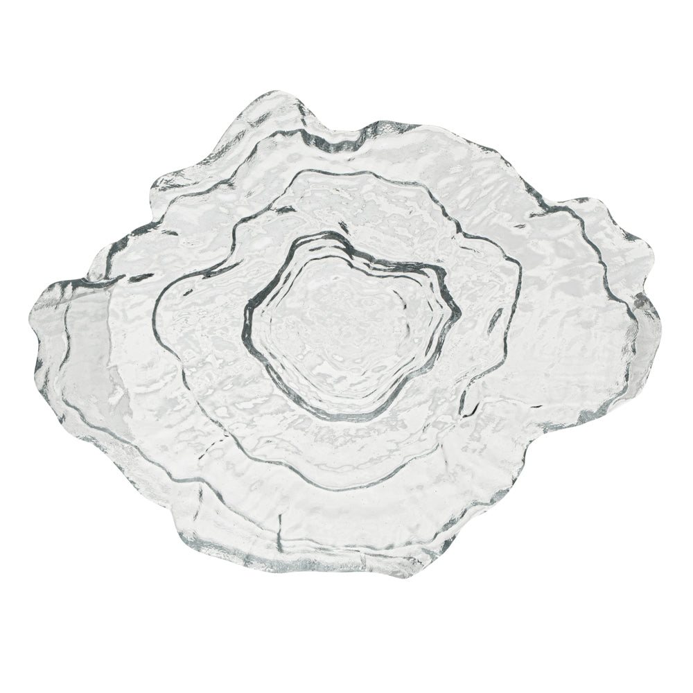 Vetri Abstract Clear Glass Seashell Serving Plate - 8 3/4" x 6 3/4" x 1 3/4" - 1 count box