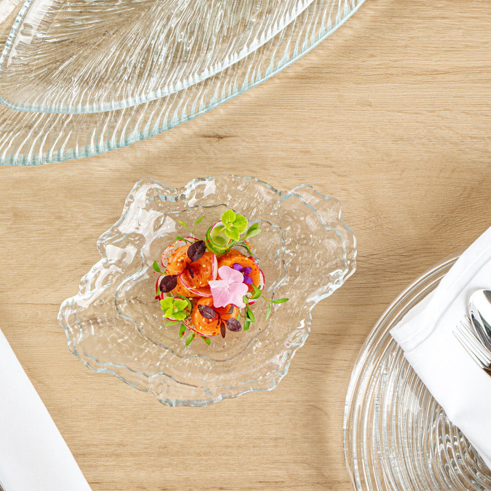 Vetri Abstract Clear Glass Seashell Serving Plate - 8 3/4" x 6 3/4" x 1 3/4" - 1 count box